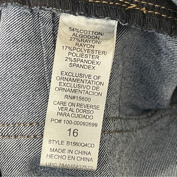 Democracy Indigo Wash "Ab"solution® Straight Leg Jean Mid Rise High Stretch 16 - Picture 8 of 9